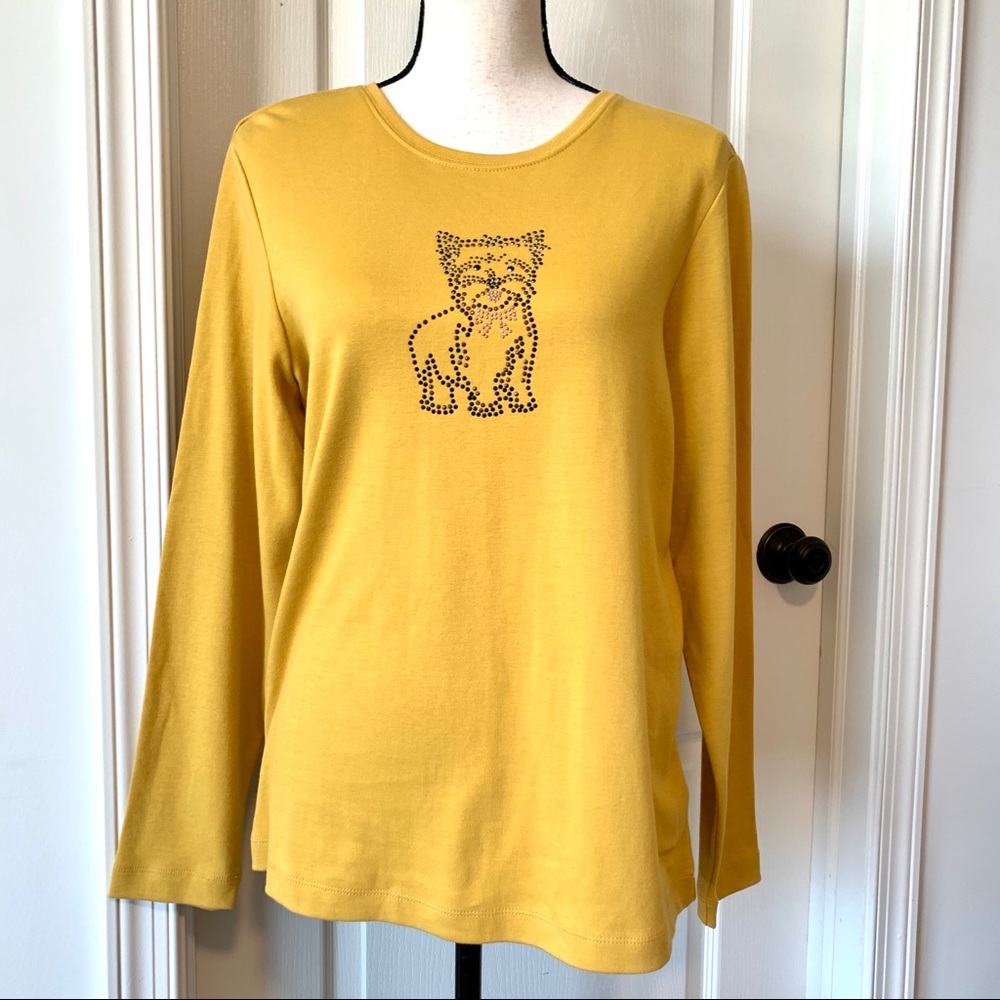 QUACKER FACTORY Embellished Dog Long Sleeve Top—Sm